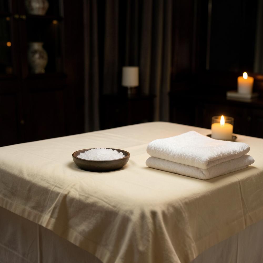 Prepared massage table